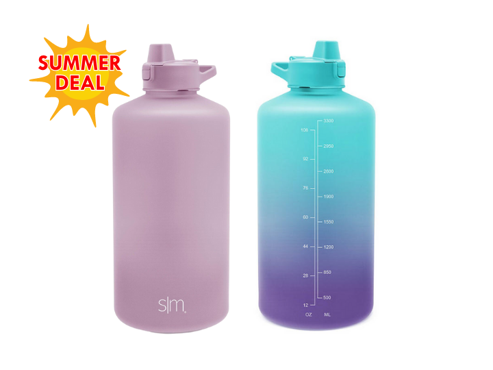 Simple Modern Water Bottle with Straw Lid & Ounce Markers 1 gal